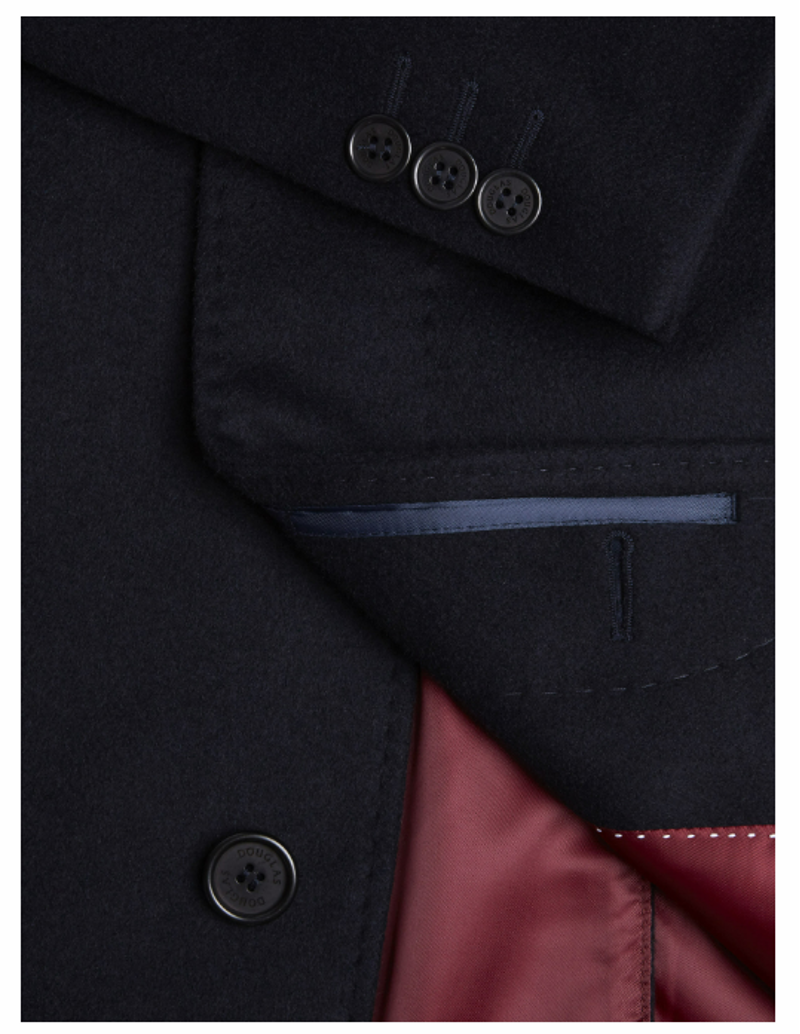 Douglas Bremmer Tailored Overcoat Navy 90191/79-2